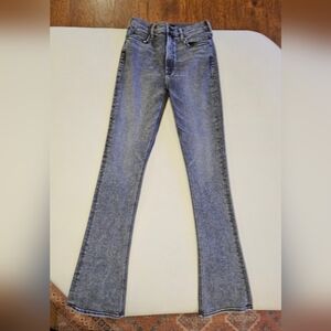 MOTHER Gray Flare Jeans - Light Wash Wide Leg